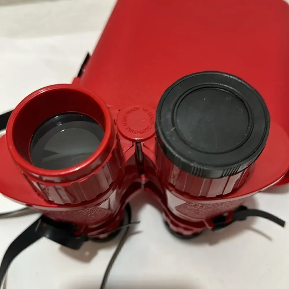 The Nature Company Red Binoculars Kids for Nature Science Birds & Case Italy G5